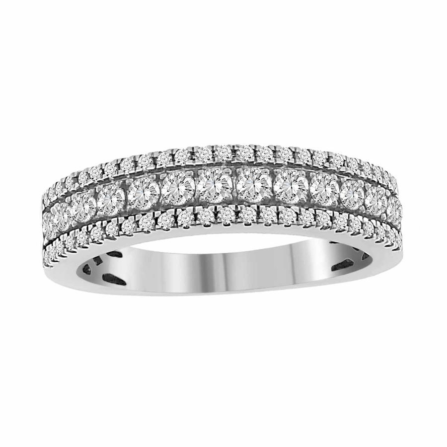 LADIES BAND 0.50CT ROUND DARK BROWN DIAMOND 10K WHITE GOLD