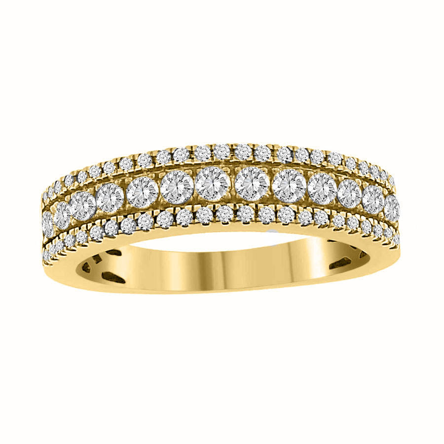 LADIES BAND 0.50CT ROUND DARK BROWN DIAMOND 10K YELLOW GOLD