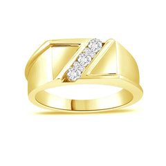 MEN'S BAND 0.25CT ROUND DIAMOND 10K YELLOW GOLD