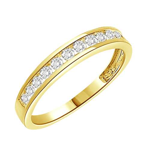 LADIES BAND 0.35CT ROUND DIAMOND 14K YELLOW GOLD