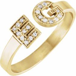 14kt Personalized initial Ring