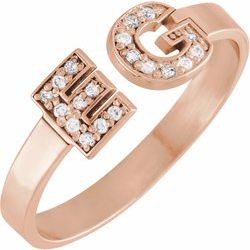 14kt Personalized initial Ring