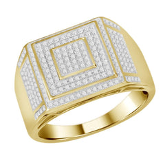 MEN'S RING 0.60CT ROUND DIAMOND 10K YELLOW GOLD