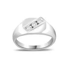 MEN'S BAND 0.25CT ROUND DIAMOND 10K WHITE GOLD