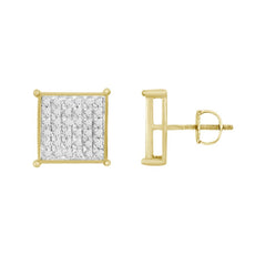 LADIES EARRINGS 0.25CT ROUND DIAMOND 10K YELLOW GOLD