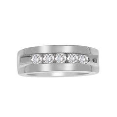 MEN'S BAND 0.55CT ROUND DIAMOND 14K WHITE GOLD