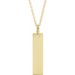 14kt Engravable Bar Pendant