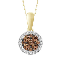 LADIES PENDANT 0.25CT ROUND DIAMOND 10K YELLOW GOLD