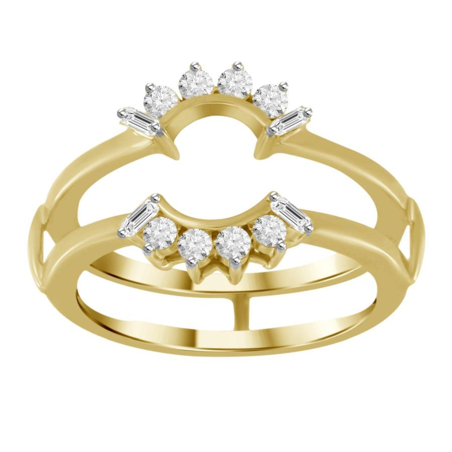 LADIES ENHANCER 0.25CT ROUND/BAGUETTE DIAMOND 14K YELLOW GOLD