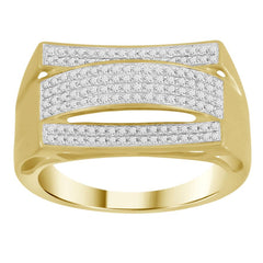 MEN'S RING 0.45CT ROUND DIAMOND 10K YELLOW GOLD