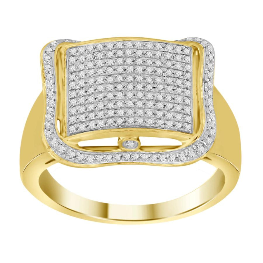 MEN'S RING 0.45CT ROUND DIAMOND 10K YELLOW GOLD