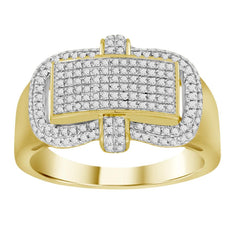 MEN'S RING 0.45CT ROUND DIAMOND 10K YELLOW GOLD