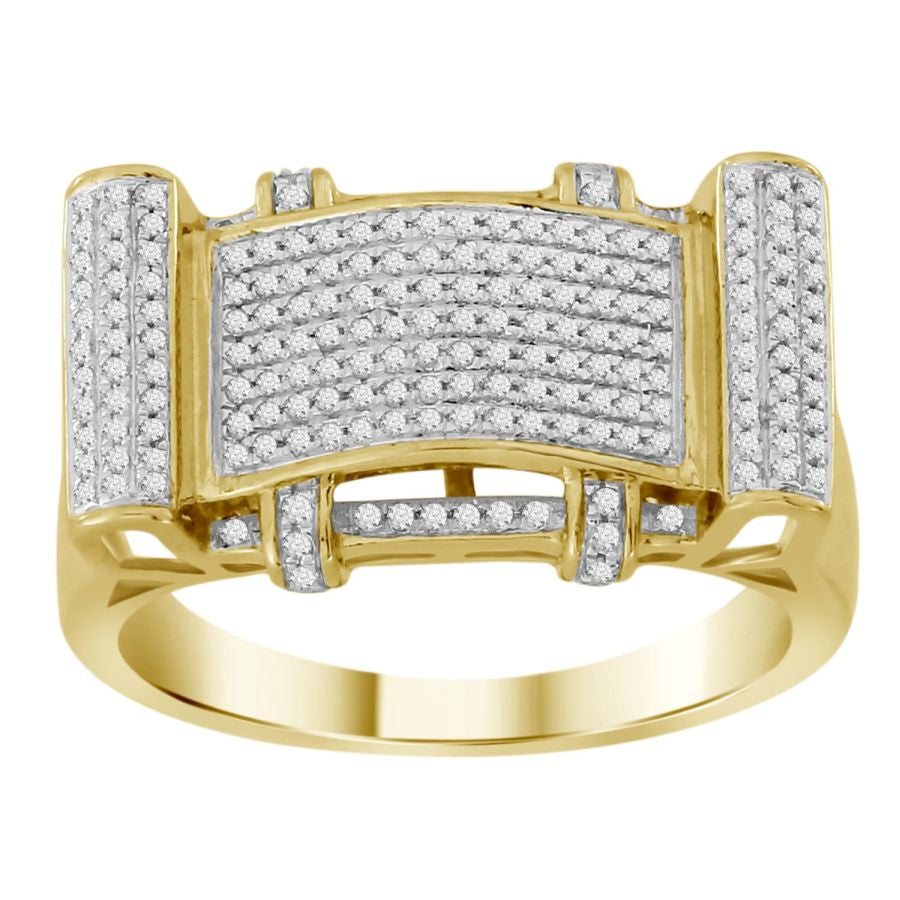 MEN'S RING 0.45CT ROUND DIAMOND 10K YELLOW GOLD