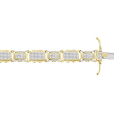 MEN'S BRACELET 1.70CT ROUND DIAMOND 10K YELLOW GOLD