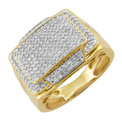 MEN'S RING 1.00CT ROUND DIAMOND 10K YELLOW GOLD