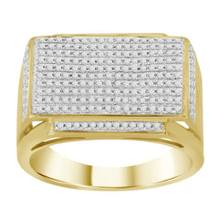 MEN'S RING 0.50CT ROUND DIAMOND 10K YELLOW GOLD