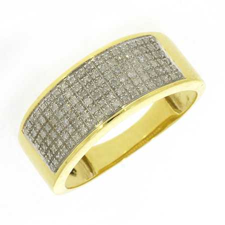 MEN'S RING 0.35CT ROUND DIAMOND 10K YELLOW GOLD