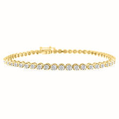 LADIES BRACELET 0.75CT ROUND DIAMOND 14K YELLOW GOLD