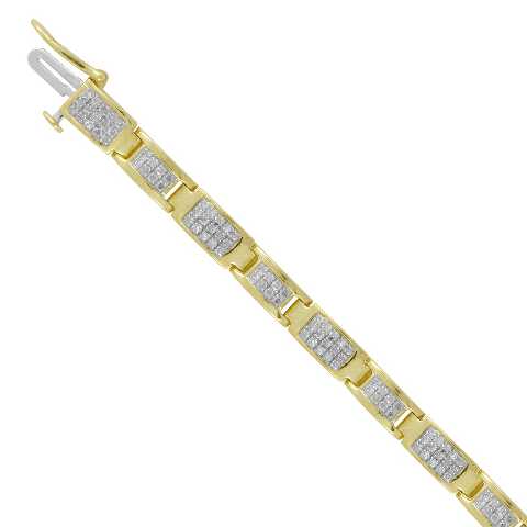 LADIES BRACELET 0.75CT ROUND DIAMOND 10K YELLOW GOLD