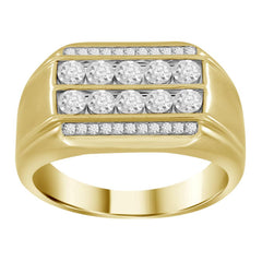 FANUK MEN'S RING 0.30CT ROUND DIAMOND 10K YELLOW GOLD