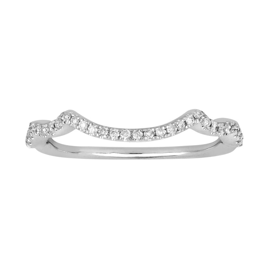 LADIES BAND ONLY 0.20CT ROUND DIAMOND 14K WHITE GOLD