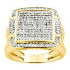 MEN'S RING 0.85CT ROUND DIAMOND 10K YELLOW GOLD