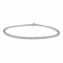 LADIES BRACELET 1.00CT ROUND DIAMOND 14K WHITE GOLD