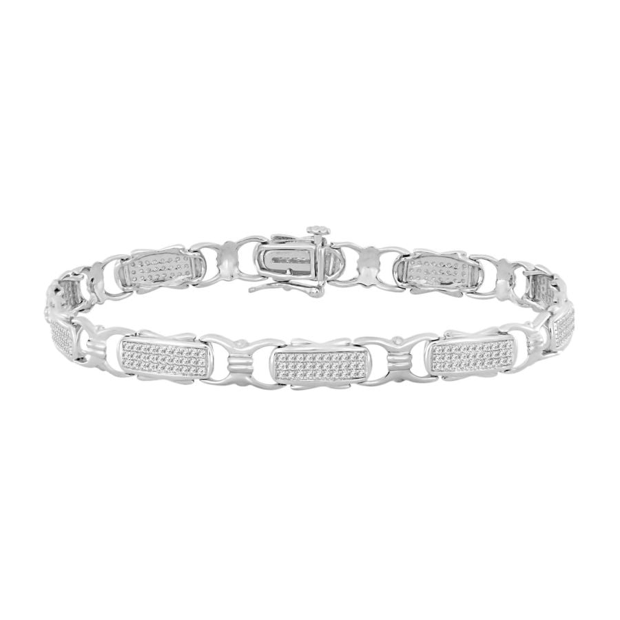 LADIES BRACELET 0.70CT ROUND DIAMOND 10K WHITE GOLD