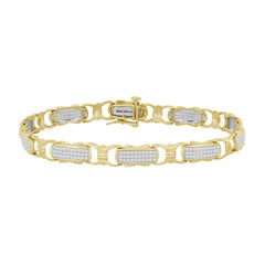 LADIES BRACELET 0.70CT ROUND DIAMOND 10K YELLOW GOLD