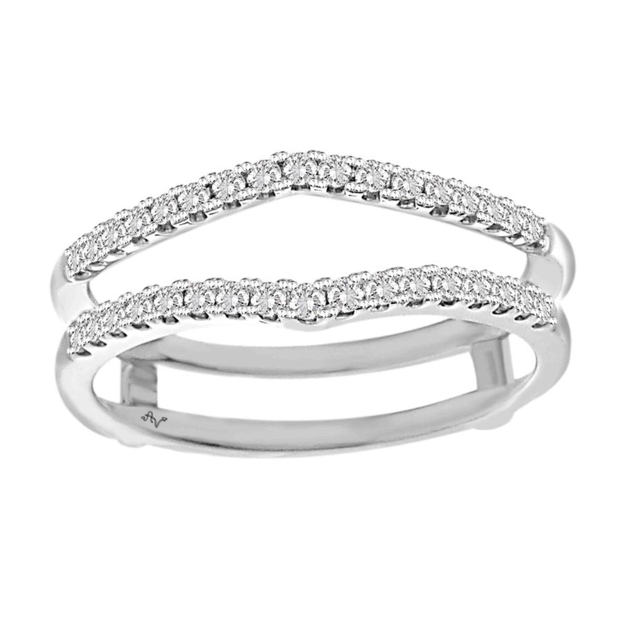 LADIES WRAP RING 0.25CT ROUND DIAMOND 14K WHITE GOLD