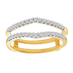 LADIES WRAP RING 0.25CT ROUND DIAMOND 14K YELLOW GOLD (SI QUALITY)