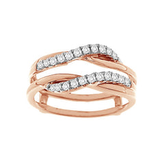 LADIES WRAP 0.25CT ROUND DIAMOND 14K ROSE GOLD