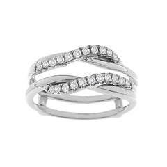 LADIES WRAP 0.25CT ROUND DIAMOND 14K WHITE GOLD