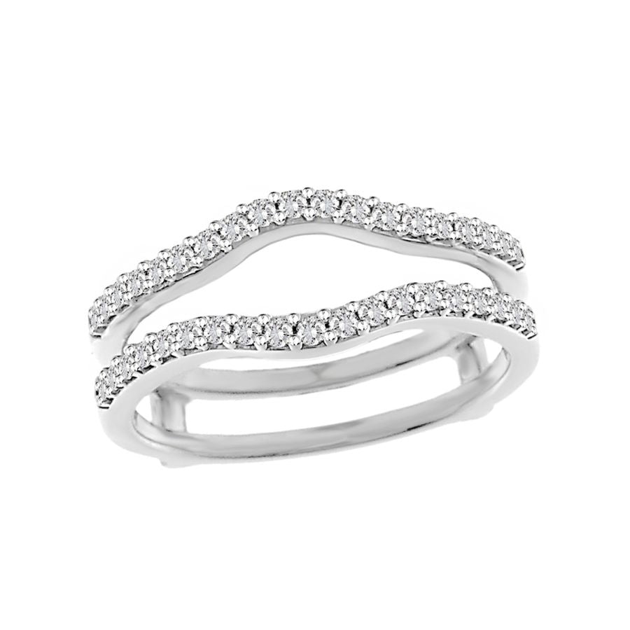 LADIES WRAP 0.25CT ROUND DIAMOND 14K WHITE GOLD