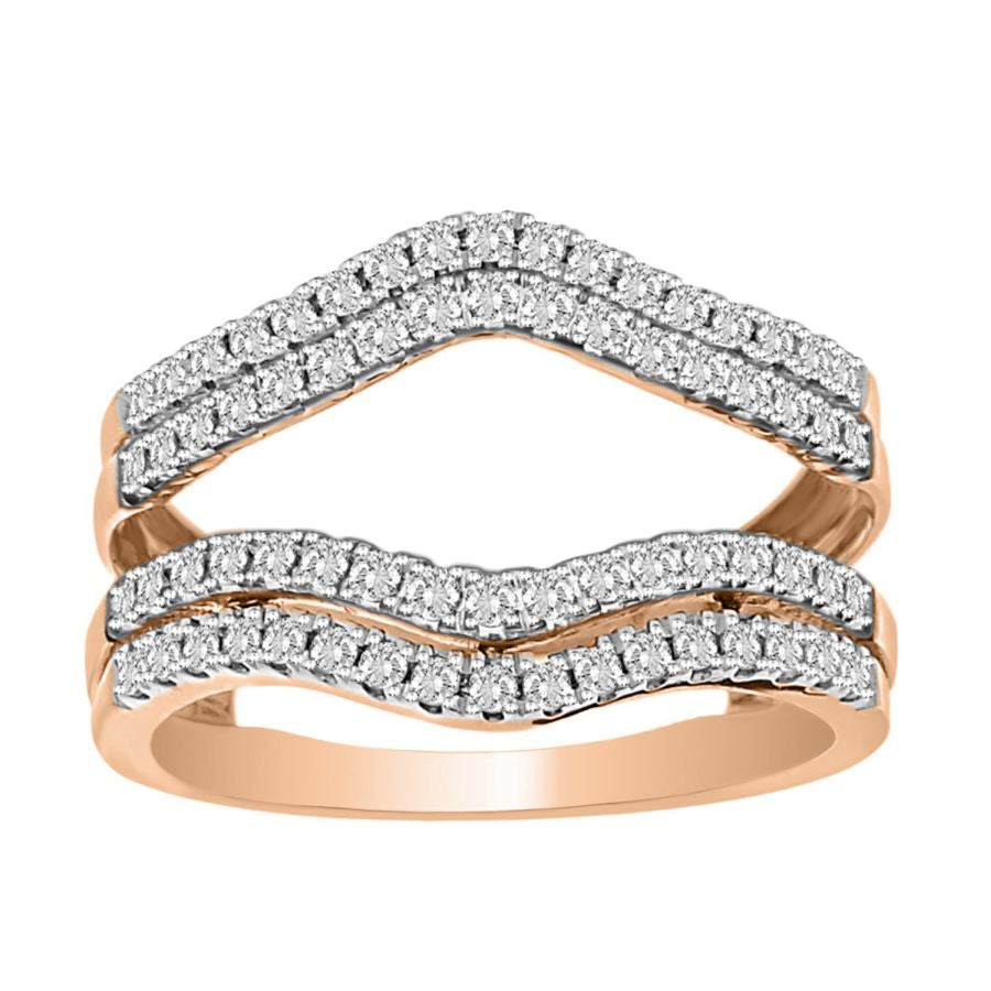 LADIES WRAP 0.50CT ROUND DIAMOND 14K ROSE GOLD