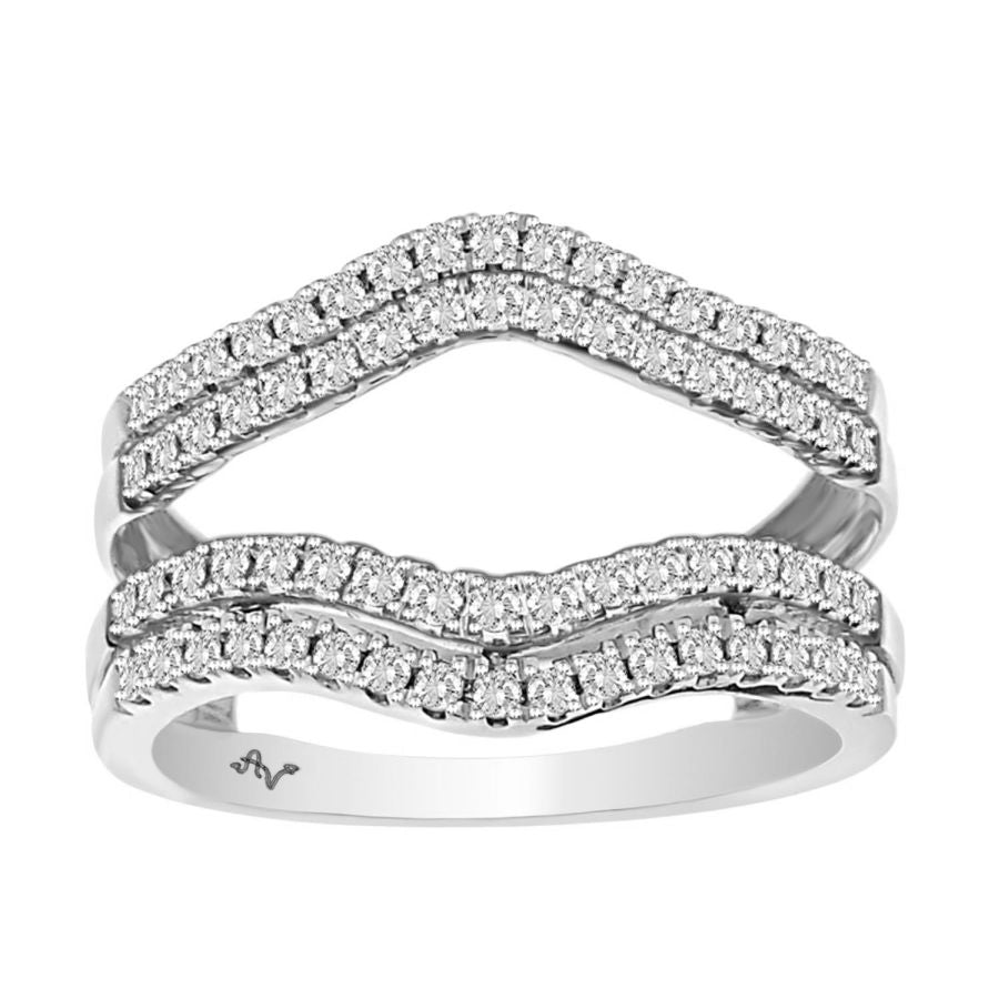 LADIES WRAP 0.50CT ROUND DIAMOND 14K WHITE GOLD