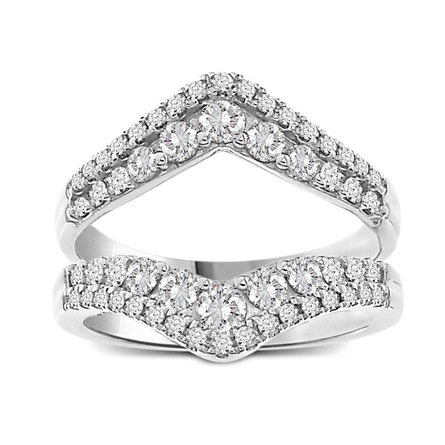 LADIES WRAP 1.00CT ROUND DIAMOND 14K WHITE GOLD (SI QUALITY)