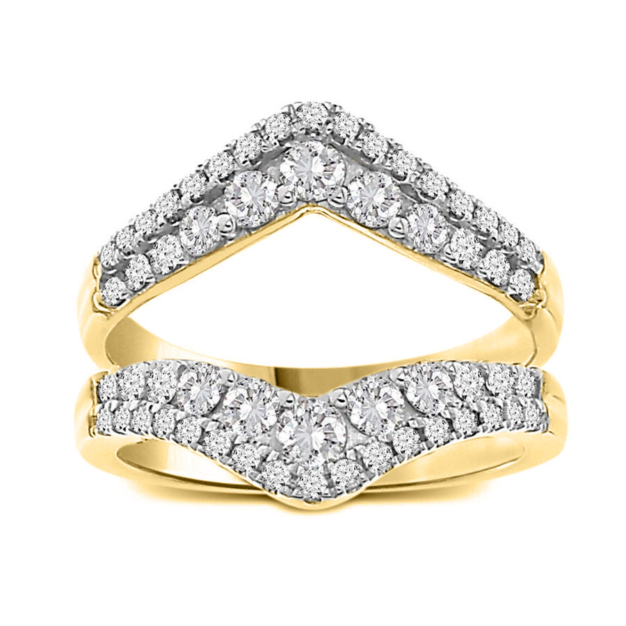 LADIES WRAP 1.00CT ROUND DIAMOND 14K YELLOW GOLD