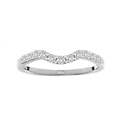 LADIES BAND 0.25CT ROUND DIAMOND 14K WHITE GOLD