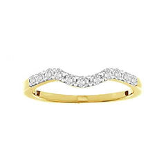 LADIES BAND 0.25CT ROUND DIAMOND 14K YELLOW GOLD