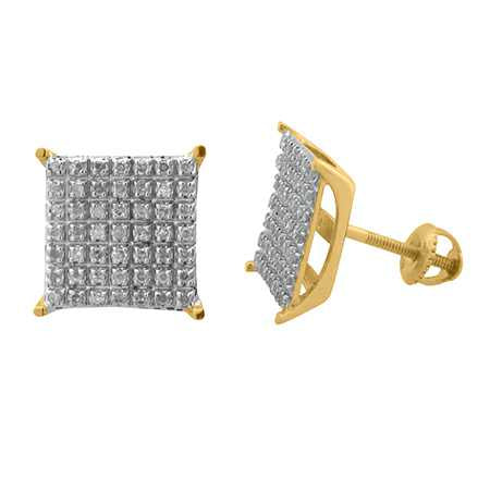 LADIES EARRINGS 0.30CT ROUND DIAMOND 10K YELLOW GOLD