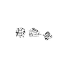 LADIES  SOLITAIRE EARRINGS 0.25CT ROUND DIAMOND 14K WHITE GOLD