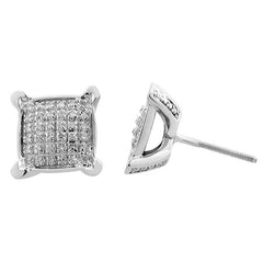 LADIES EARRINGS 0.20CT ROUND DIAMOND 10K WHITE GOLD