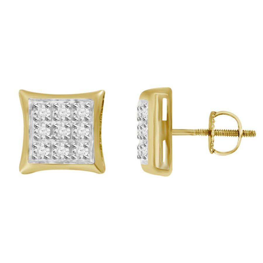 MEN'S YUVA KITE EARRINGS 0.05CT ROUND DIAMOND 10K YELLOW GOLD