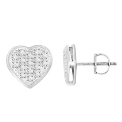 MEN'S YUVA EARRINGS 0.10CT ROUND DIAMOND 10K WHITE GOLD