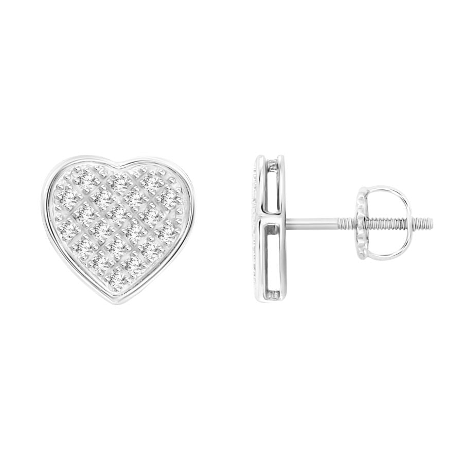 MEN'S YUVA EARRINGS 0.15CT ROUND DIAMOND 10K WHITE GOLD