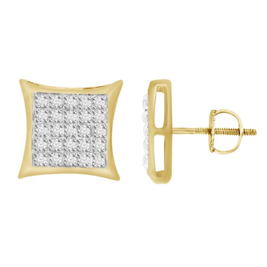 MEN'S YUVA KITE EARRINGS 0.15CT ROUND DIAMOND 10K YELLOW GOLD