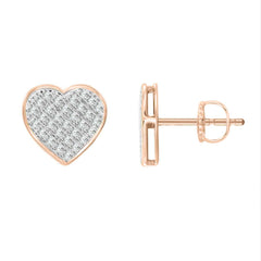 MEN'S HEART YUVA EARRINGS 0.25CT ROUND DIAMOND 10K ROSE GOLD