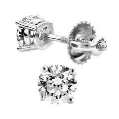 Brilliant Round - SOLITAIRE STUD EARRINGS 2.00ctw Lab Diamond