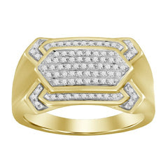 MEN'S RING 0.20CT ROUND DIAMOND 10K YELLOW GOLD